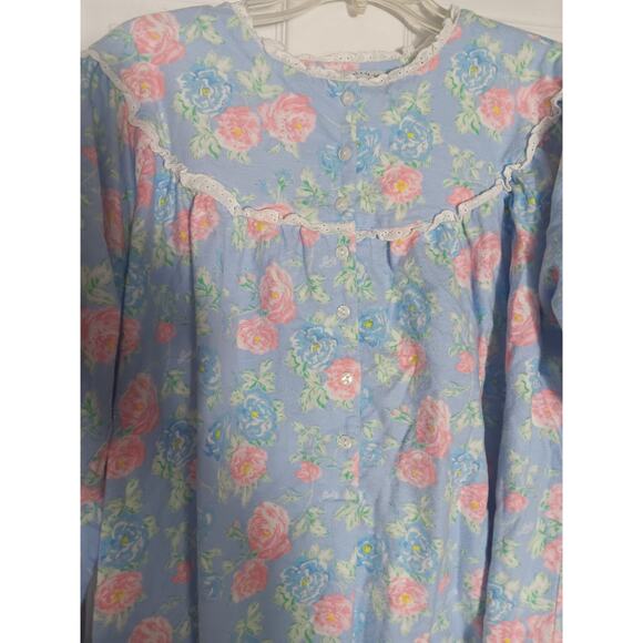 Lanz of Salzburg Nantucket Rose 100% Cotton Flannel Nightgown Medium - Picture 3 of 6